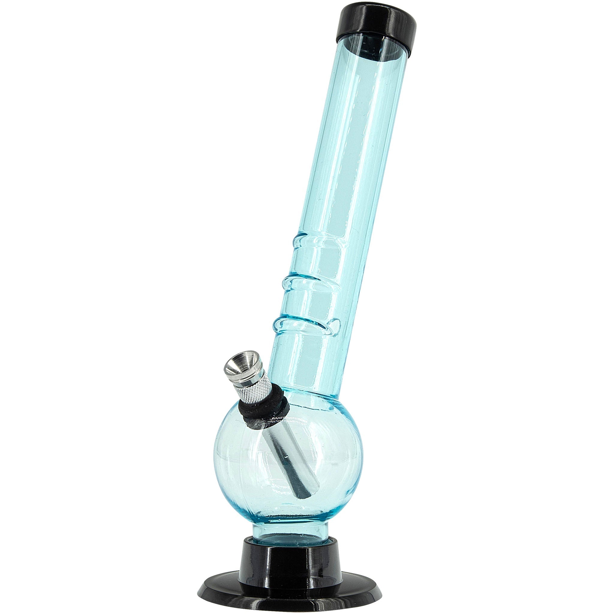 Acrylic Angled Neck Bubble Bong  8" - Multiple Colors