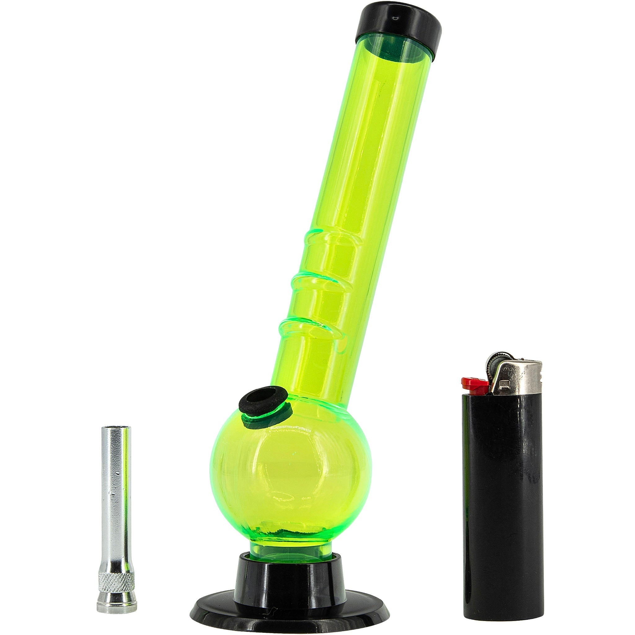 Acrylic Angled Neck Bubble Bong  8" - Multiple Colors