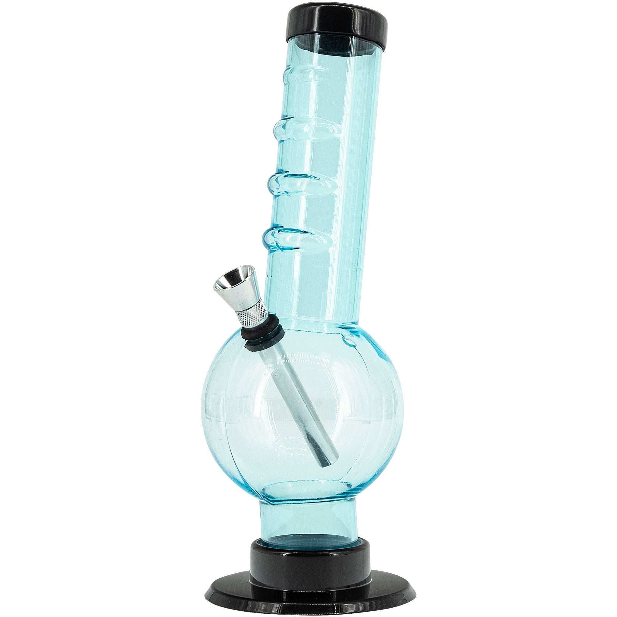 Acrylic Angled Neck Straight Tube Bubble Bong 9-12"