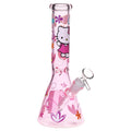 Greetings Feline Glass Beaker Water Pipe | 10" | 14mm F | Designs Vary
