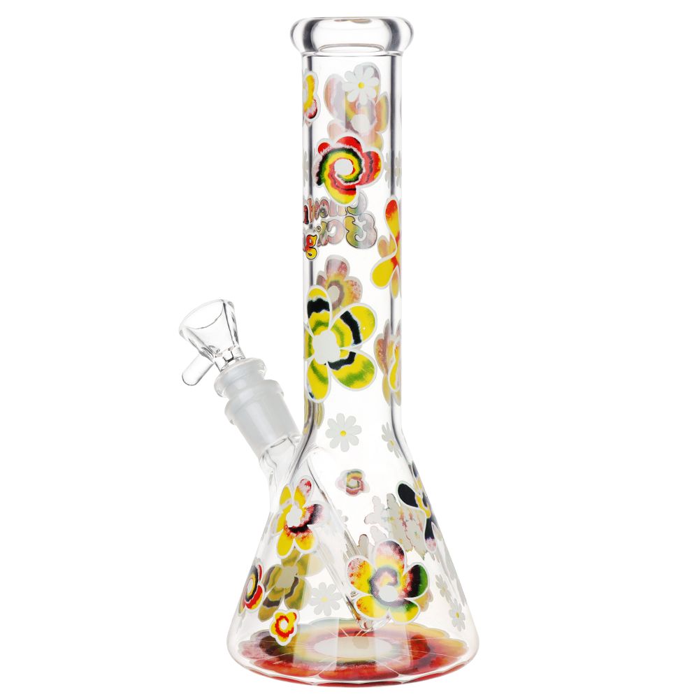 Cheech & Chong Glass Tie Dye Glow Glass Beaker Bong - 10"