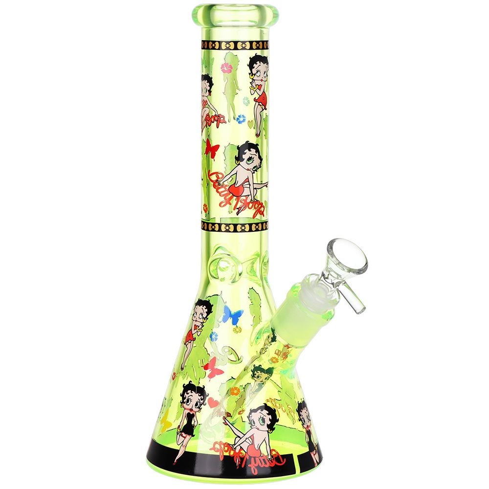 Betsy Beep Neon Beaker Glass Water Pipe - 10" / 14mm F / Colors Vary