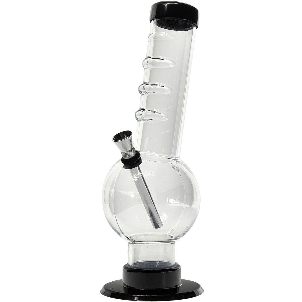 Acrylic Angled Neck Straight Tube Bubble Bong 9-12"