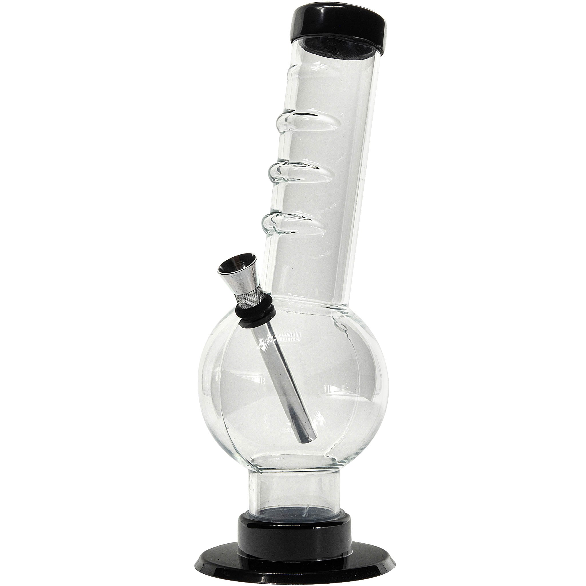 Acrylic Angled Neck Straight Tube Bubble Bong 9-12"