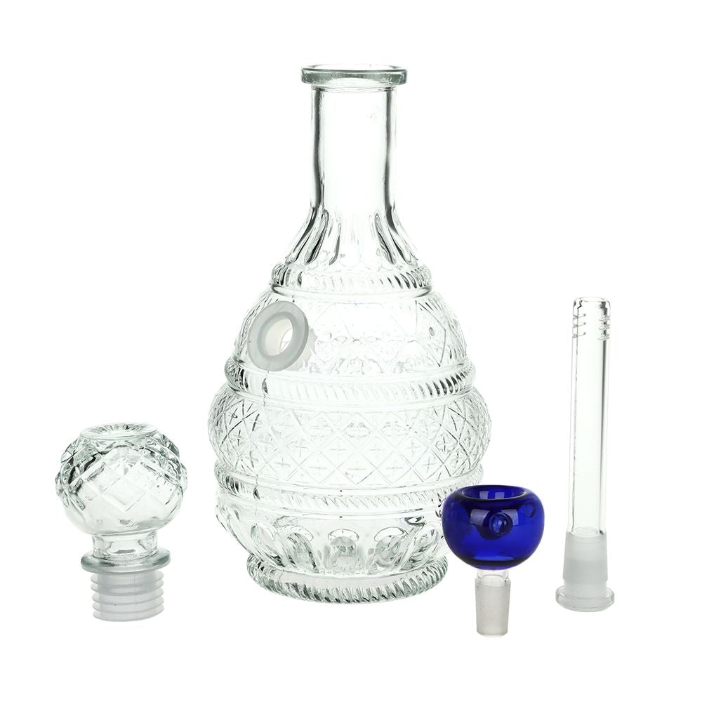 SeshGear Vintage Decanter Style Glass Water Pipe - 10.5"  / 14mm F / Round Lotus / Colors Vary