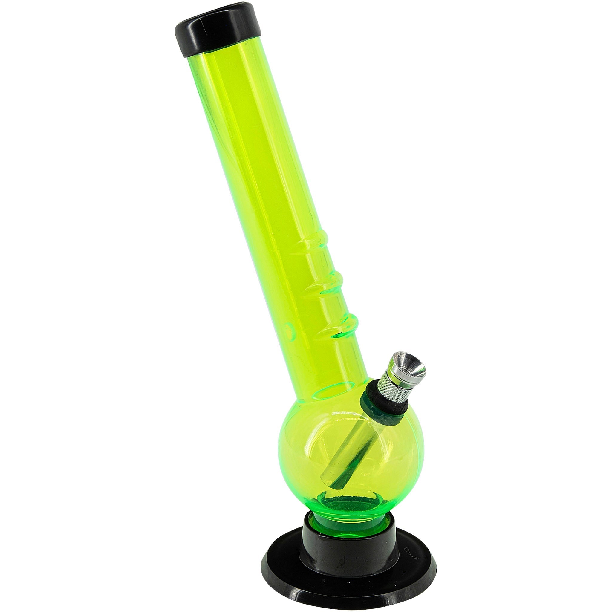 Acrylic Angled Neck Bubble Bong  8" - Multiple Colors
