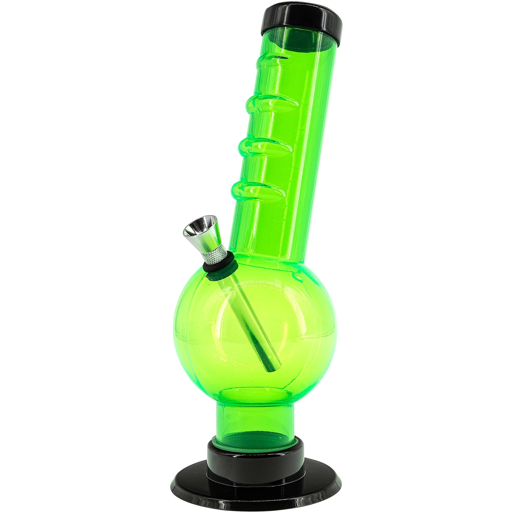 Acrylic Angled Neck Straight Tube Bubble Bong 9-12"