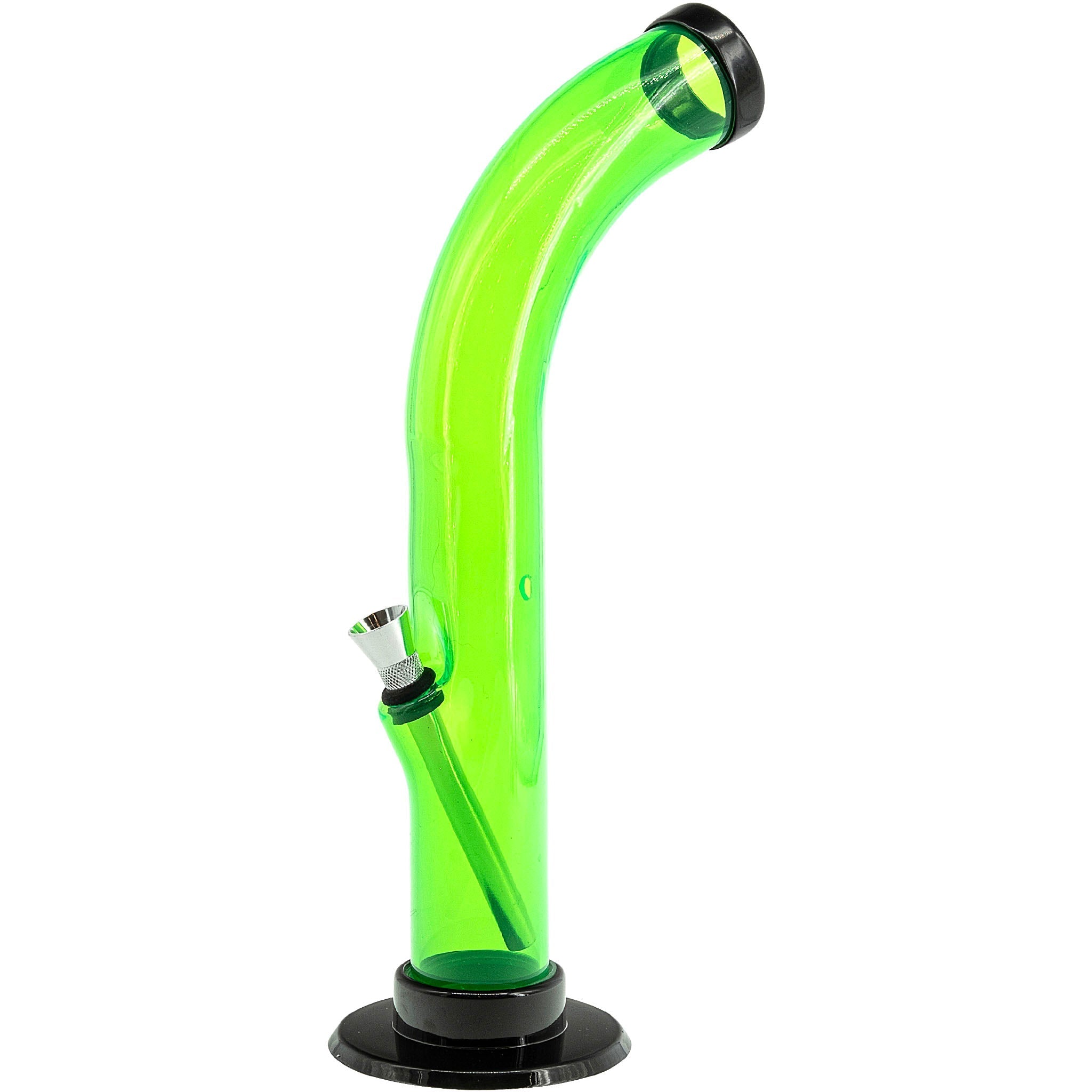 Acrylic Curved Tube Bong 10''