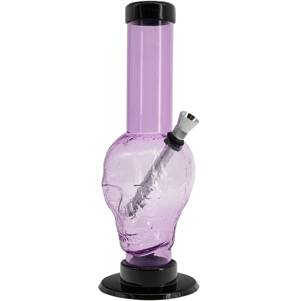 Acrylic Skull Bong9-12" - Multiple Colors