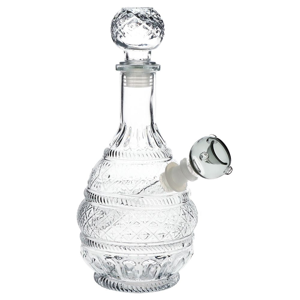 SeshGear Vintage Decanter Style Glass Water Pipe - 10.5"  / 14mm F / Round Lotus / Colors Vary