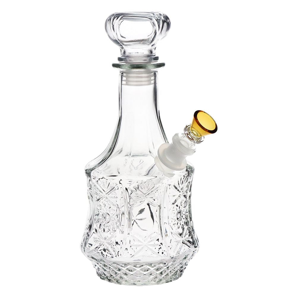 SeshGear Vintage Decanter Style Glass Water Pipe - 10" / 14mm F / Sun Flower / Colors Vary