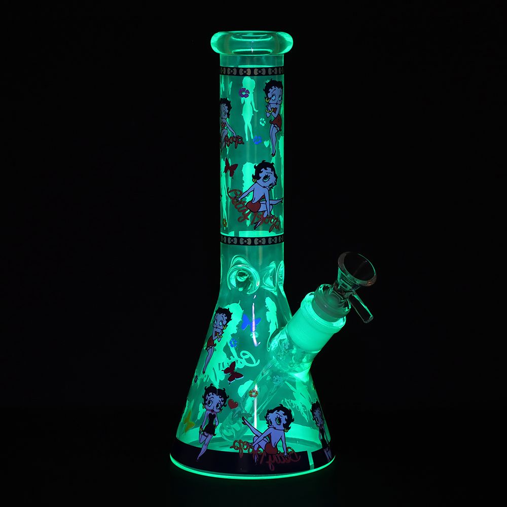 Betsy Beep Neon Beaker Glass Water Pipe - 10" / 14mm F / Colors Vary