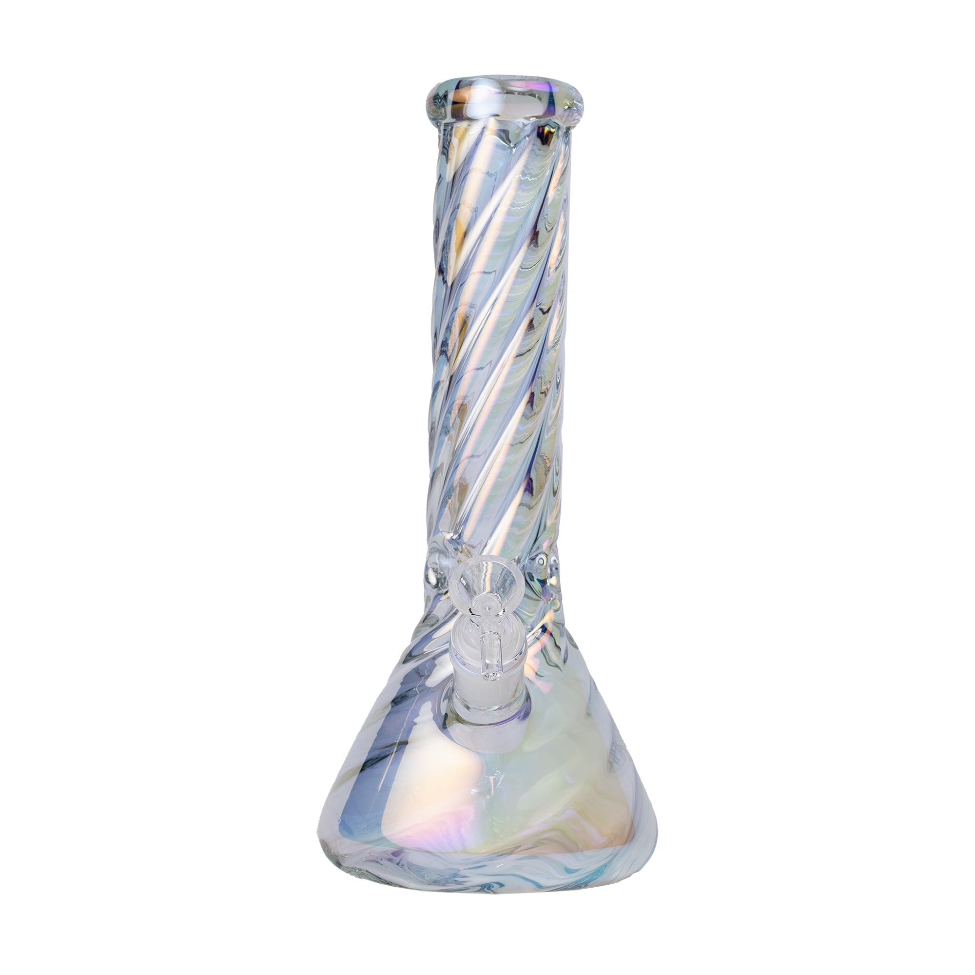 Human Grade Twisted Iridescent Beaker Water Pipe
