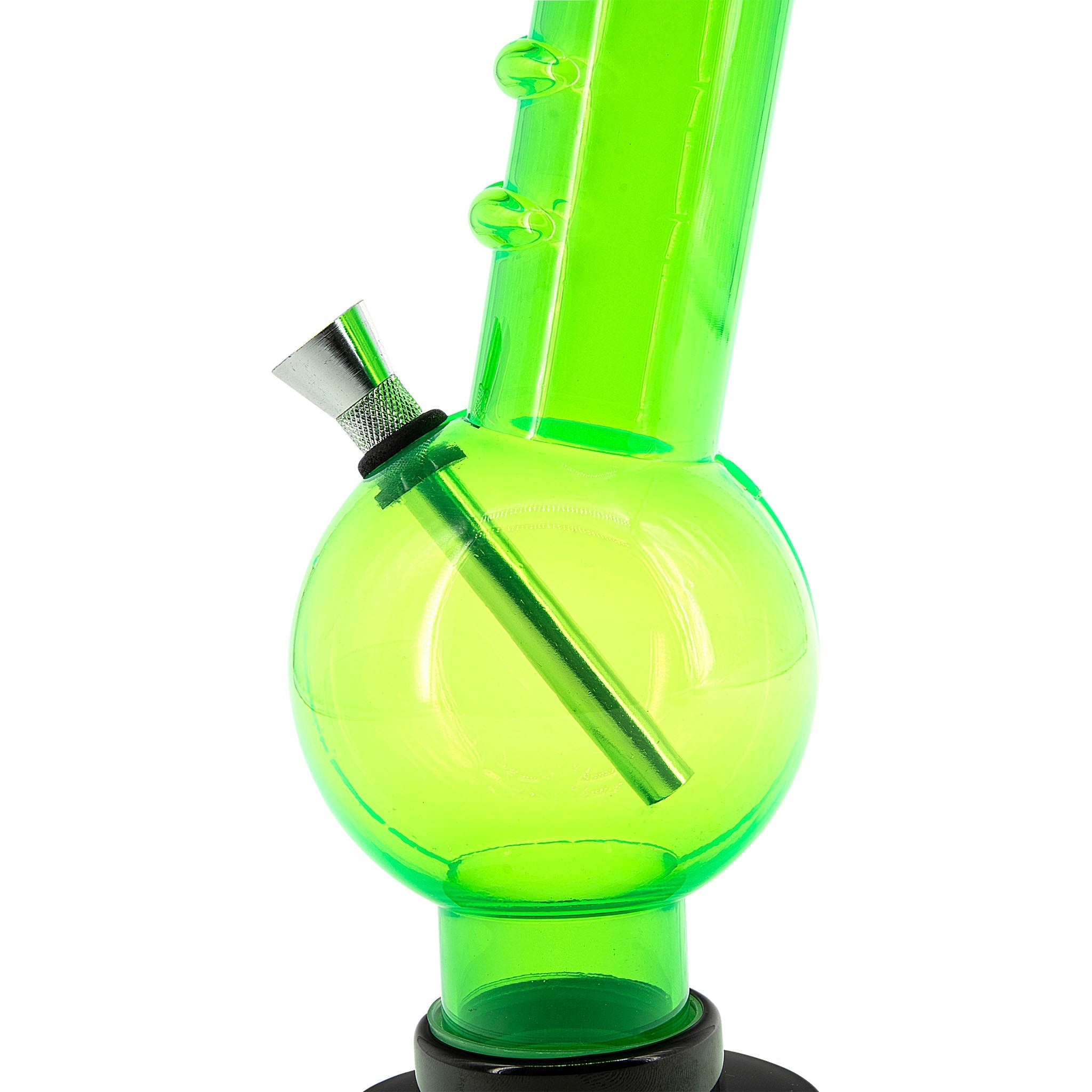 Acrylic Angled Neck Straight Tube Bubble Bong 9-12"