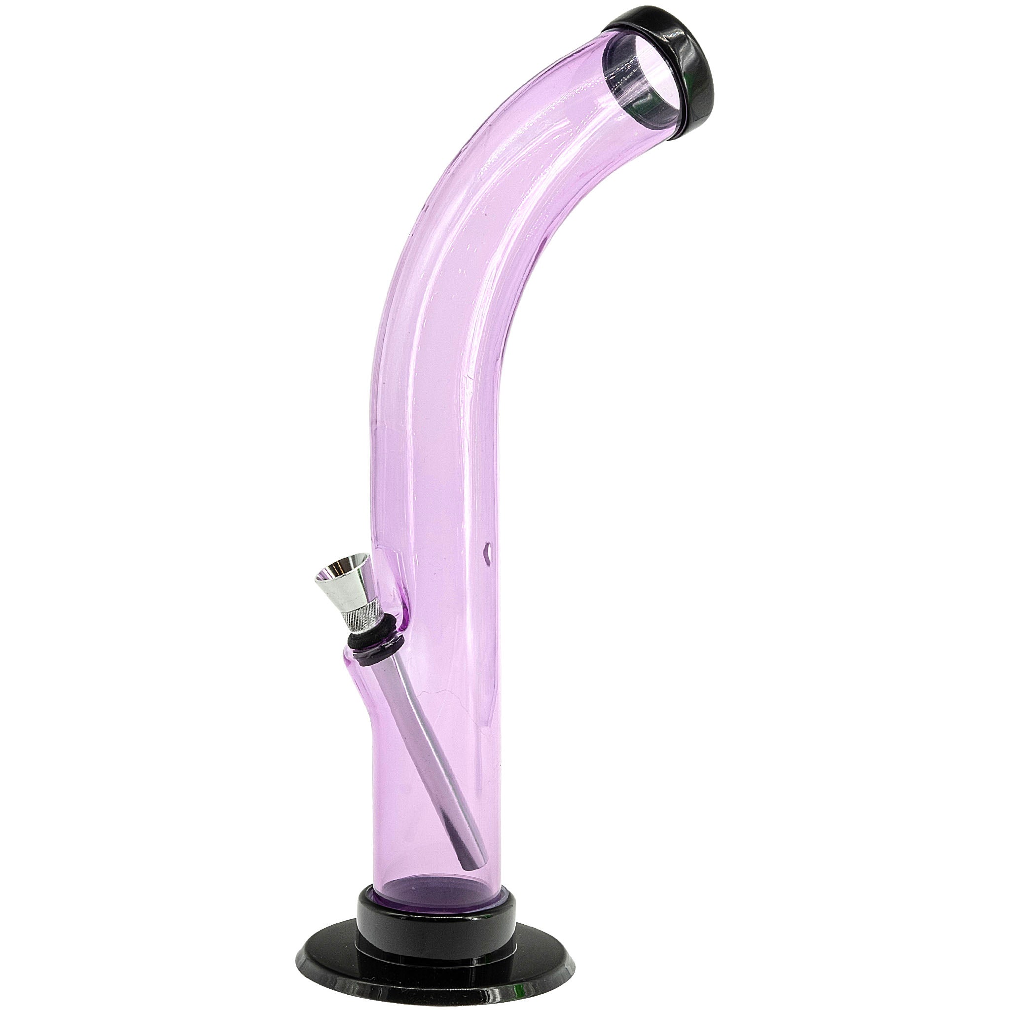 Acrylic Curved Tube Bong 10''