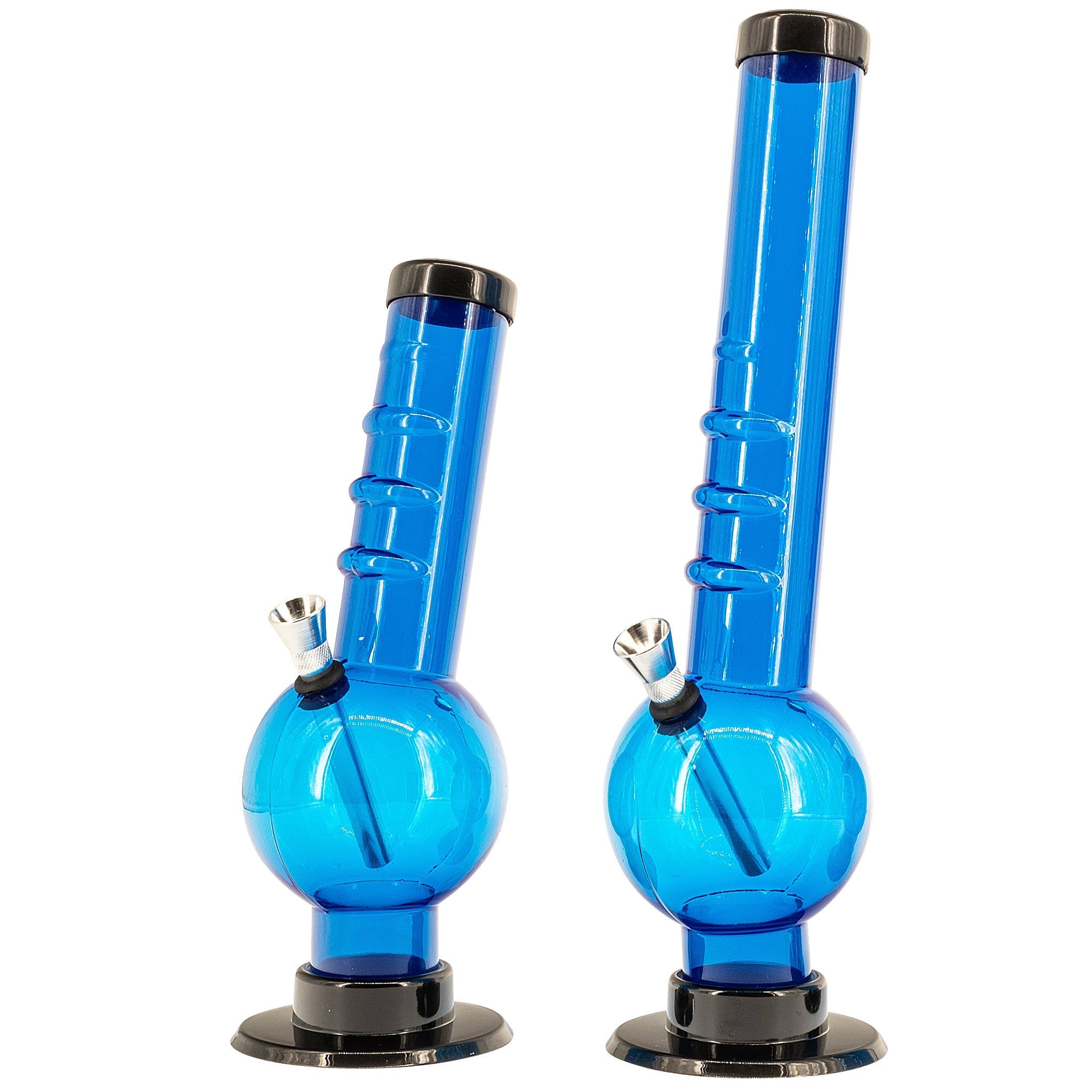 Acrylic Angled Neck Straight Tube Bubble Bong 9-12"