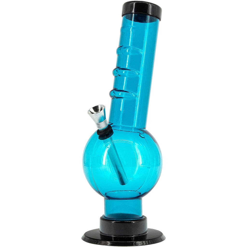 Acrylic Angled Neck Straight Tube Bubble Bong 9-12"
