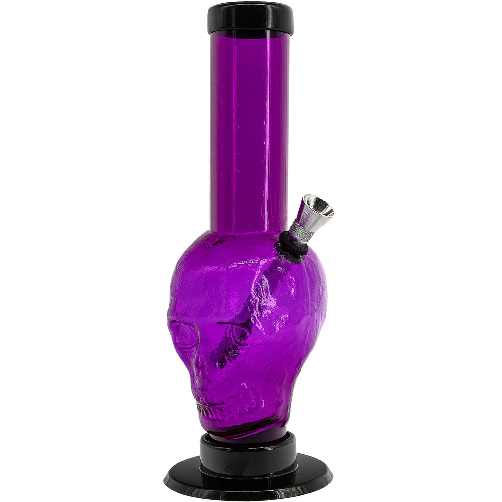 Acrylic Skull Bong9-12" - Multiple Colors