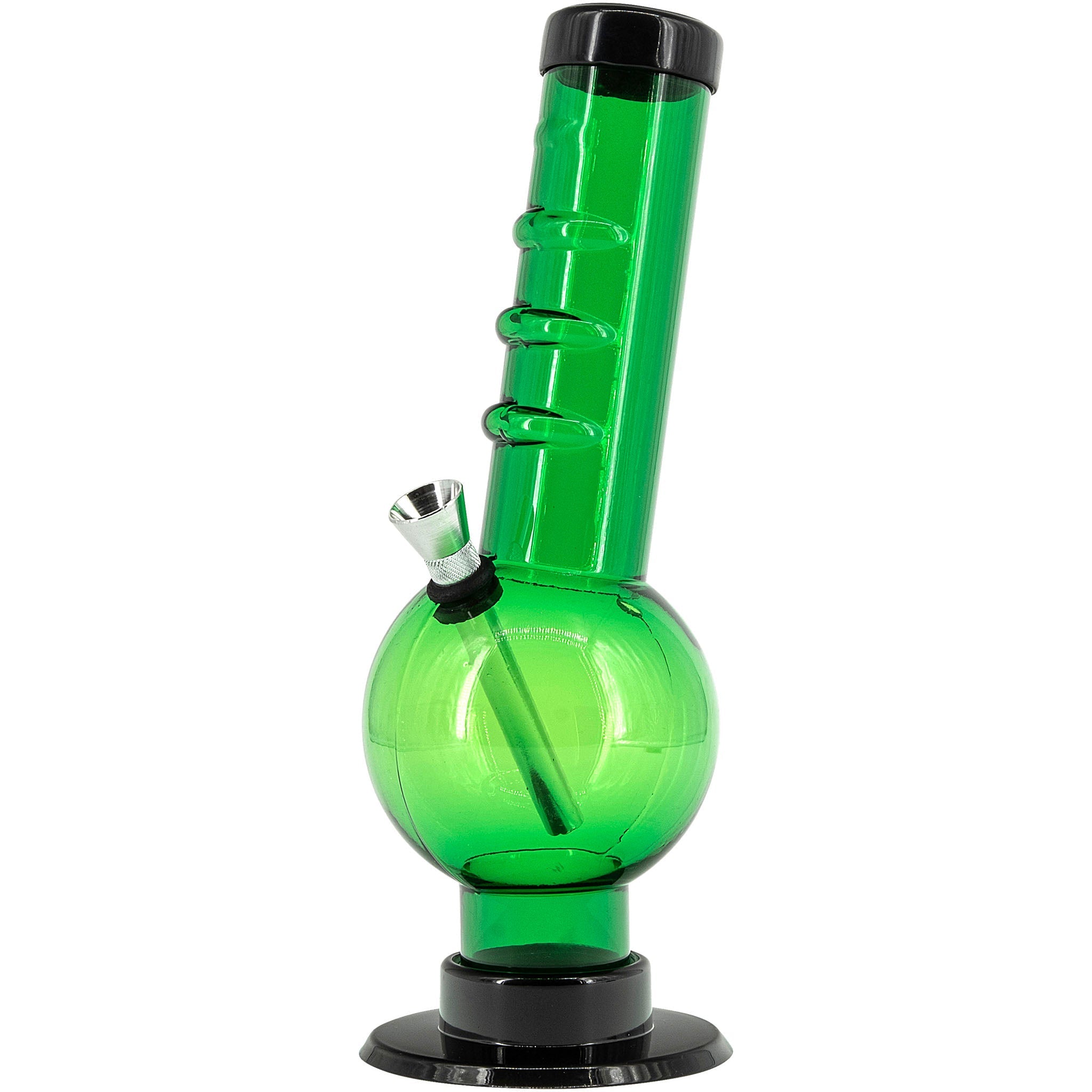 Acrylic Angled Neck Straight Tube Bubble Bong 9-12"