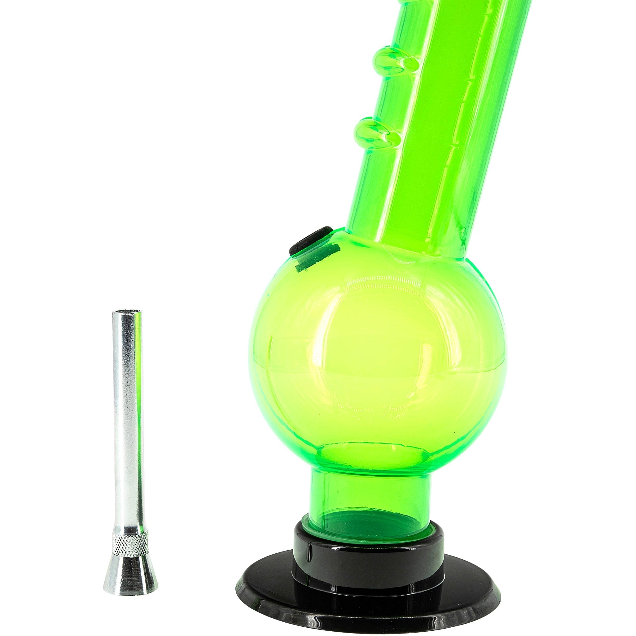 Acrylic Angled Neck Straight Tube Bubble Bong 9-12"