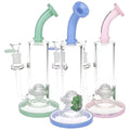SeshGear Golf Ball Perc Glass Water Pipe | 10" | 14mm F | Colors Vary