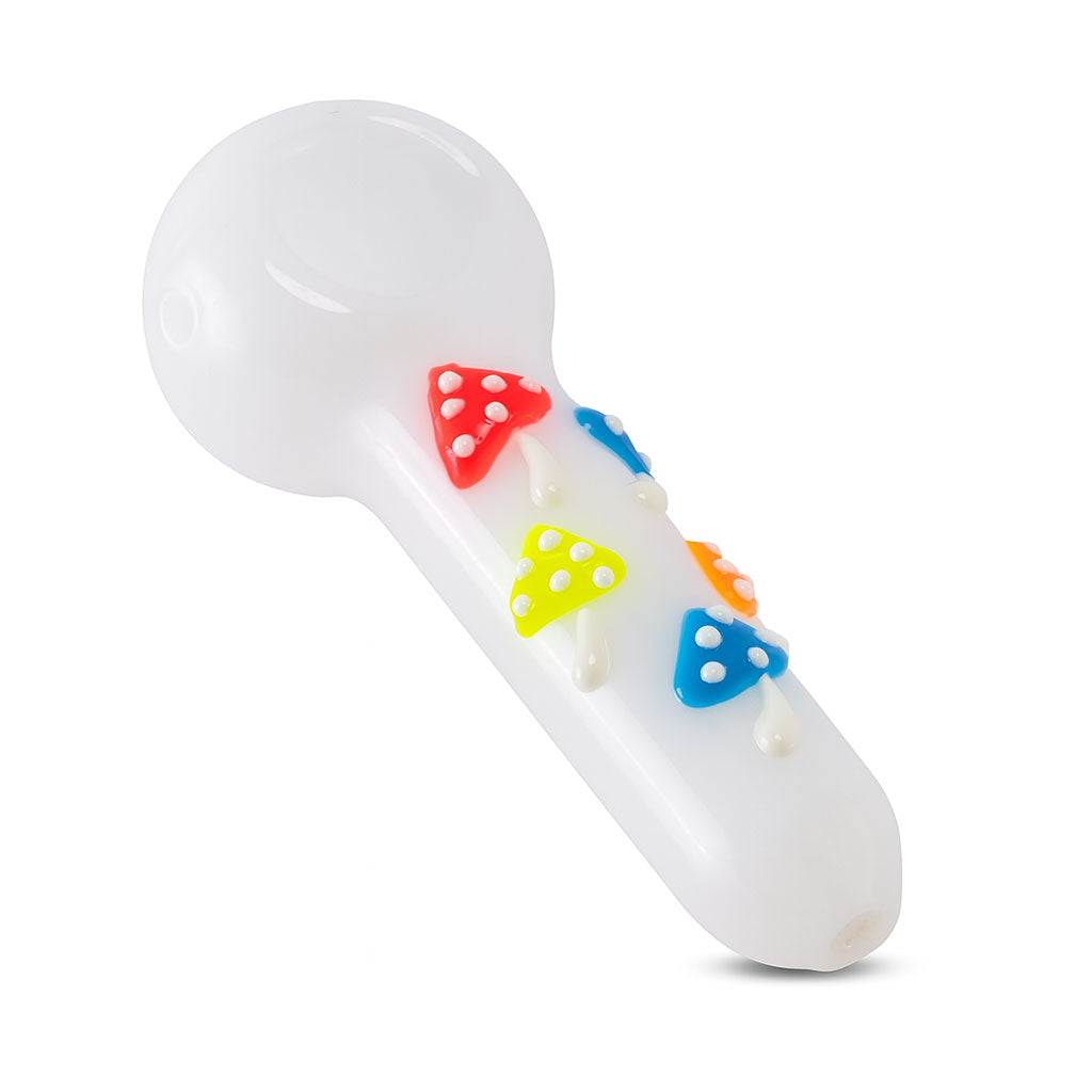 MUSHROOM GLASS CLAY HAND PIPE