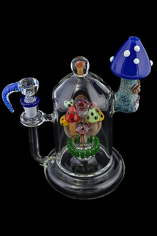 Detailed Handmade Mushroom Glass Water Pipe