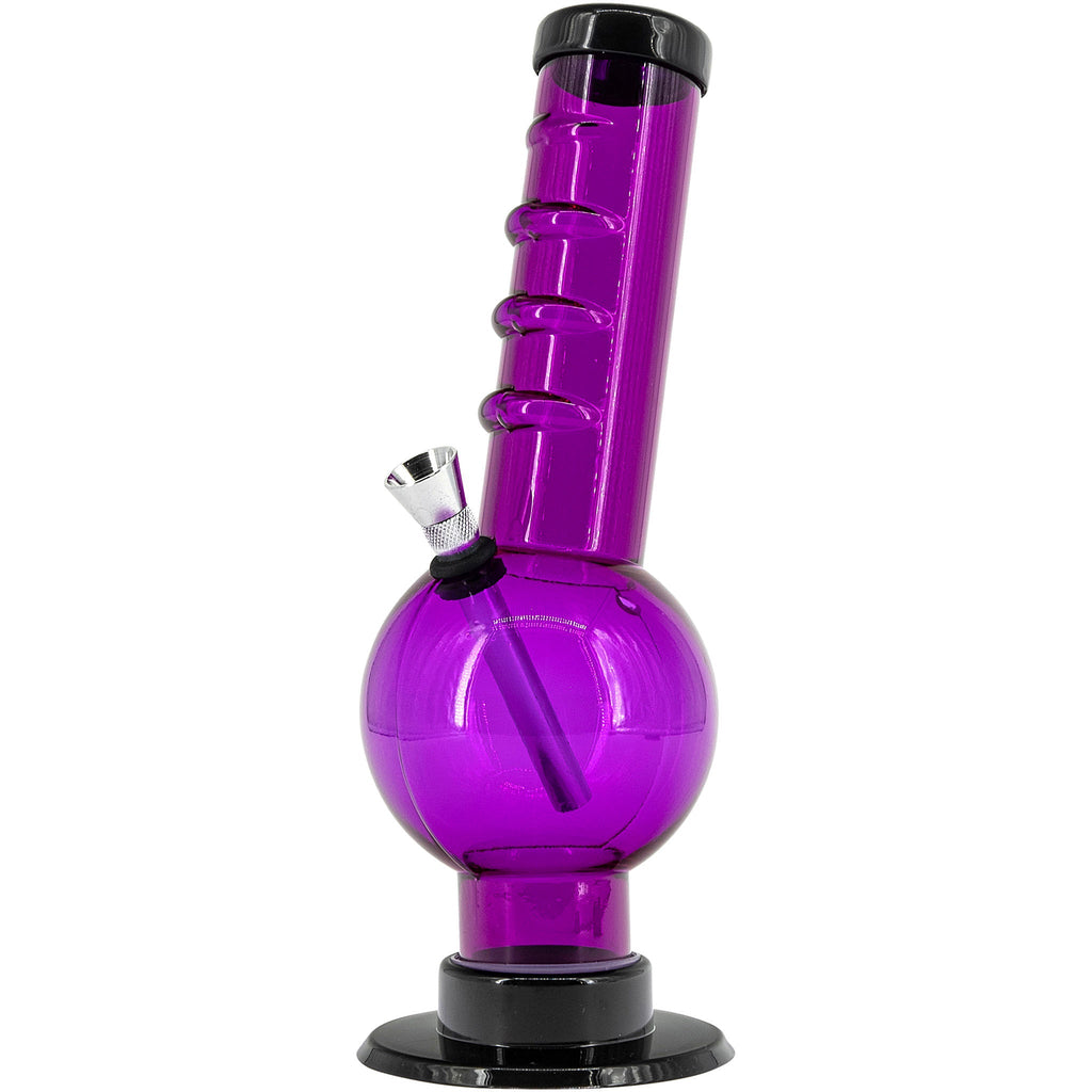 Acrylic Angled Neck Straight Tube Bubble Bong 9-12"