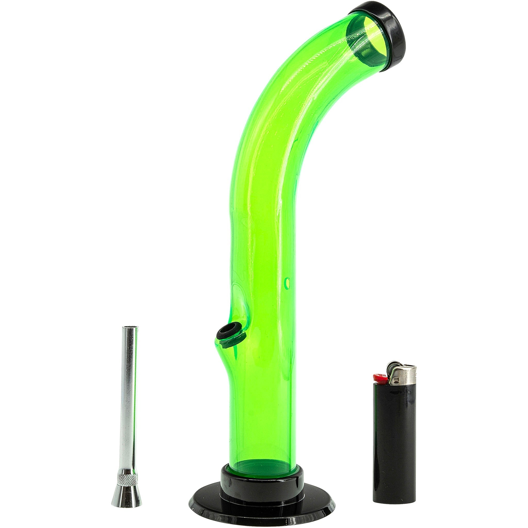 Acrylic Curved Tube Bong 10''